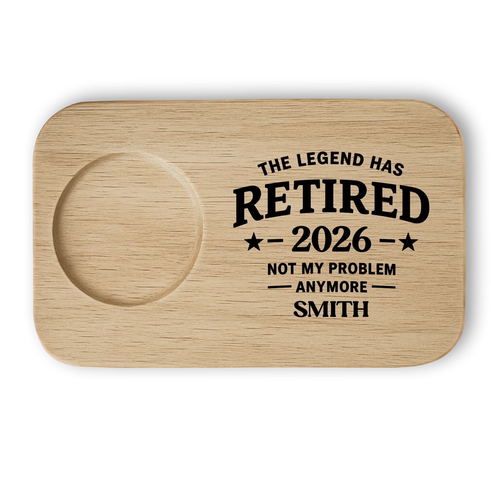 Personalized Engraved Serving Board with Cup Holder Retirement Gift for Him Serving Board GradoCreations