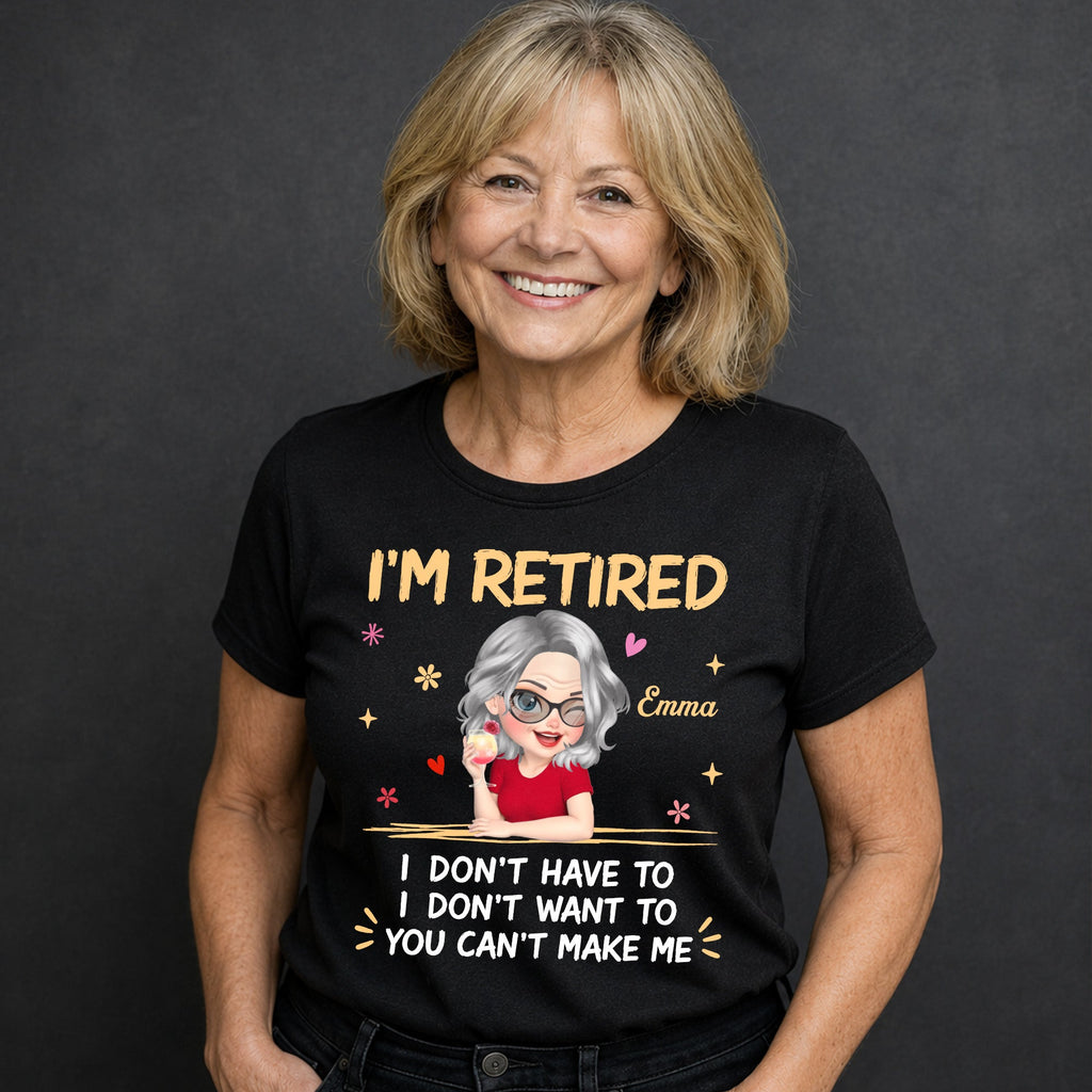 Personalized Retired Woman Hoodie Custom T-shirt Gift Shirt GradoCreations