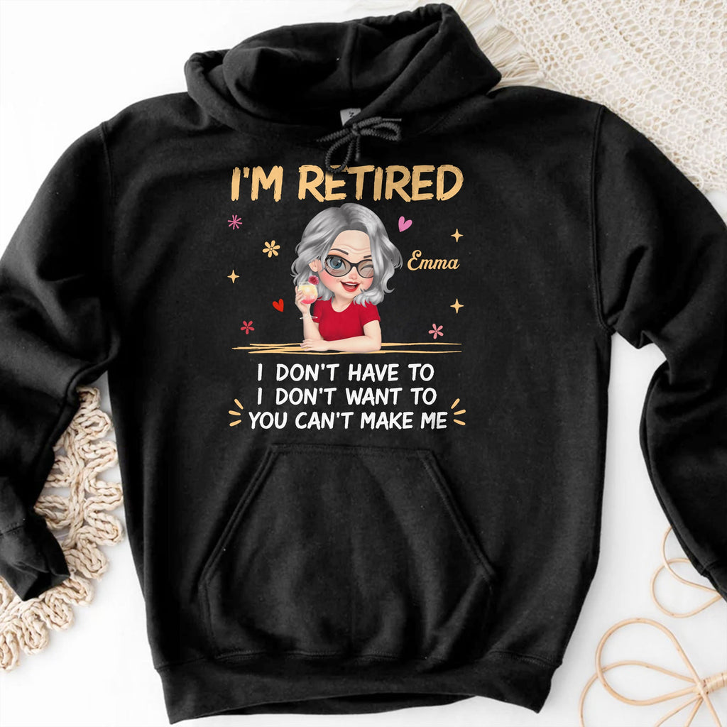 Personalized Retired Woman Hoodie Custom T-shirt Gift Shirt GradoCreations