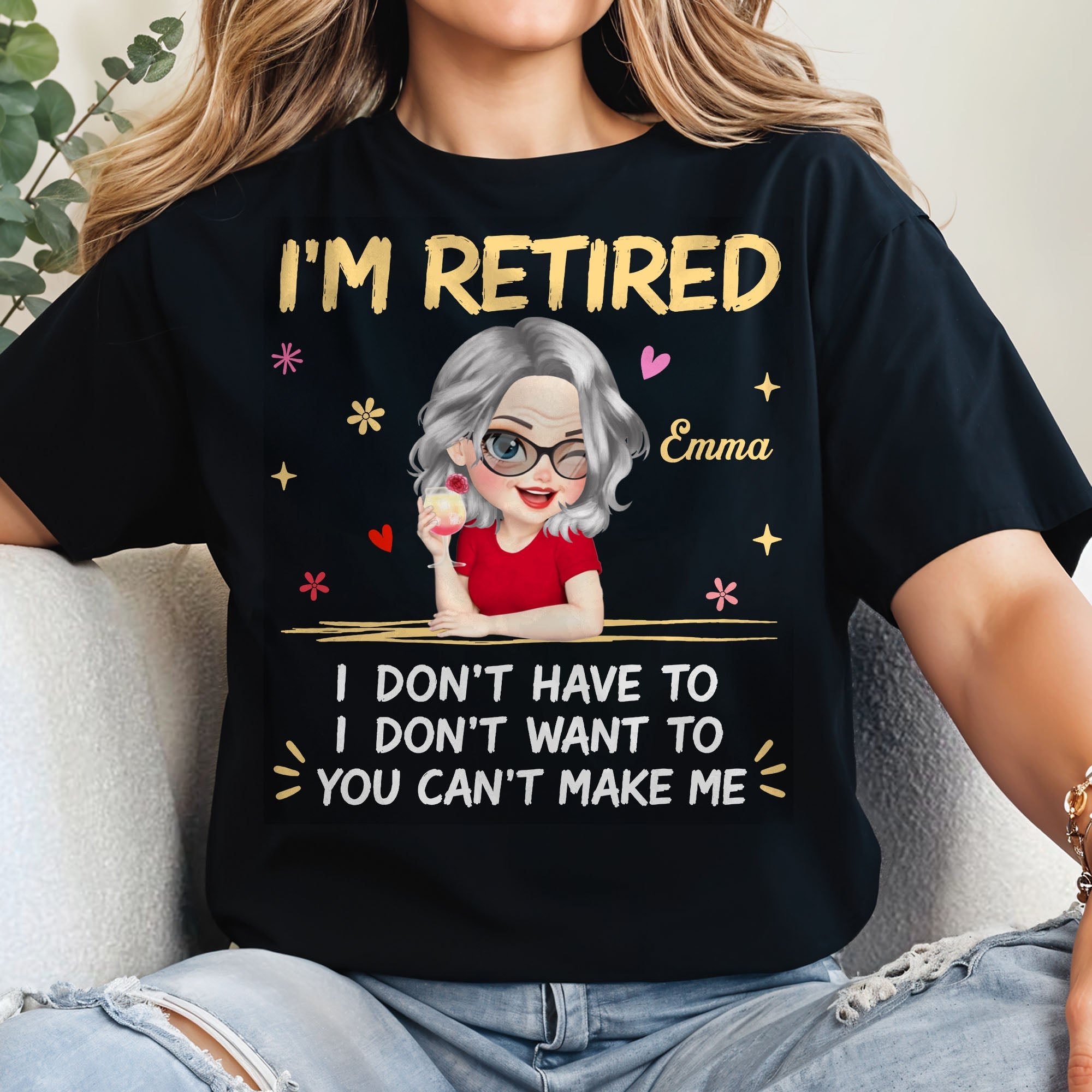 Personalized Retired Woman Hoodie Custom T-shirt Gift Shirt GradoCreations