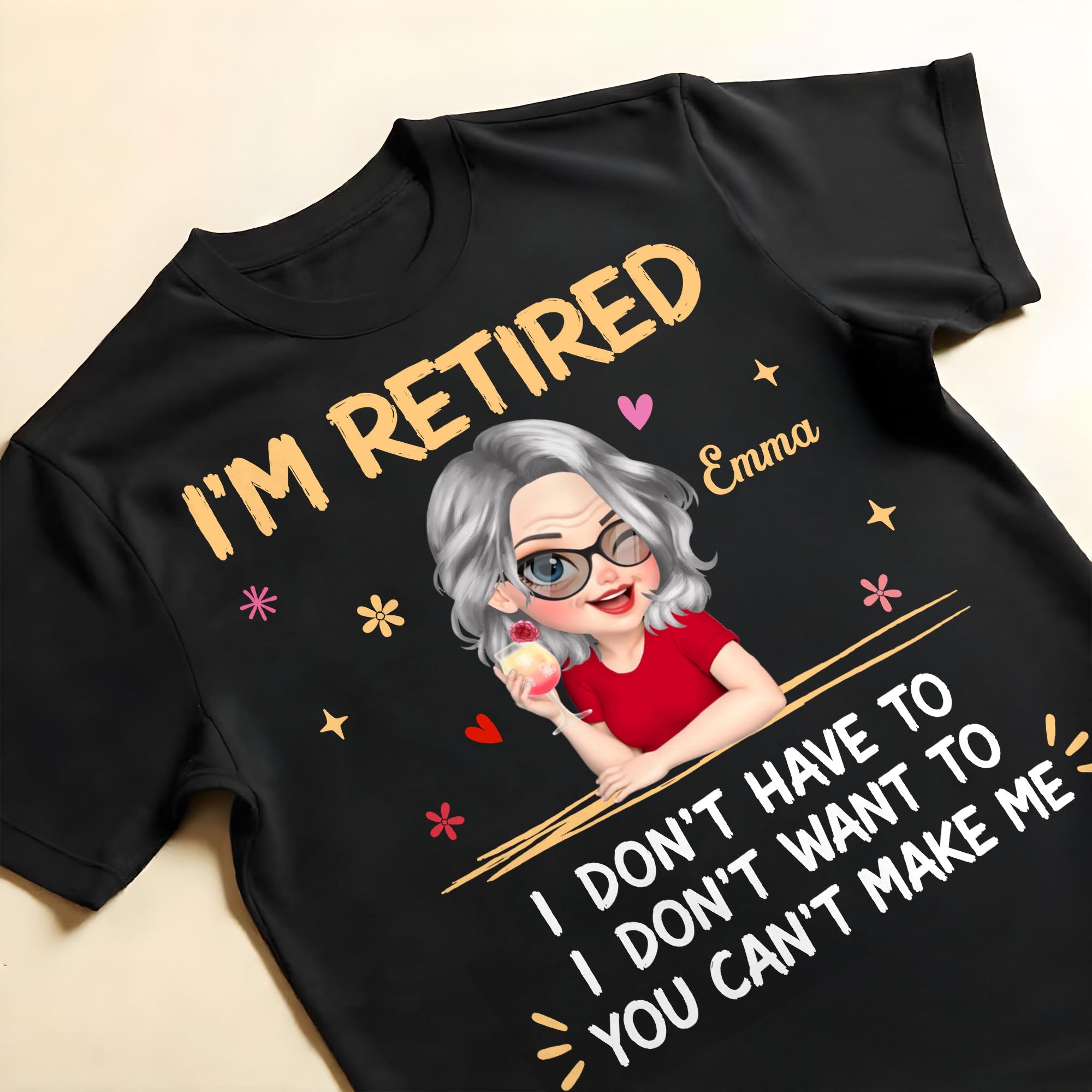 Personalized Retired Woman Hoodie Custom T-shirt Gift Shirt GradoCreations