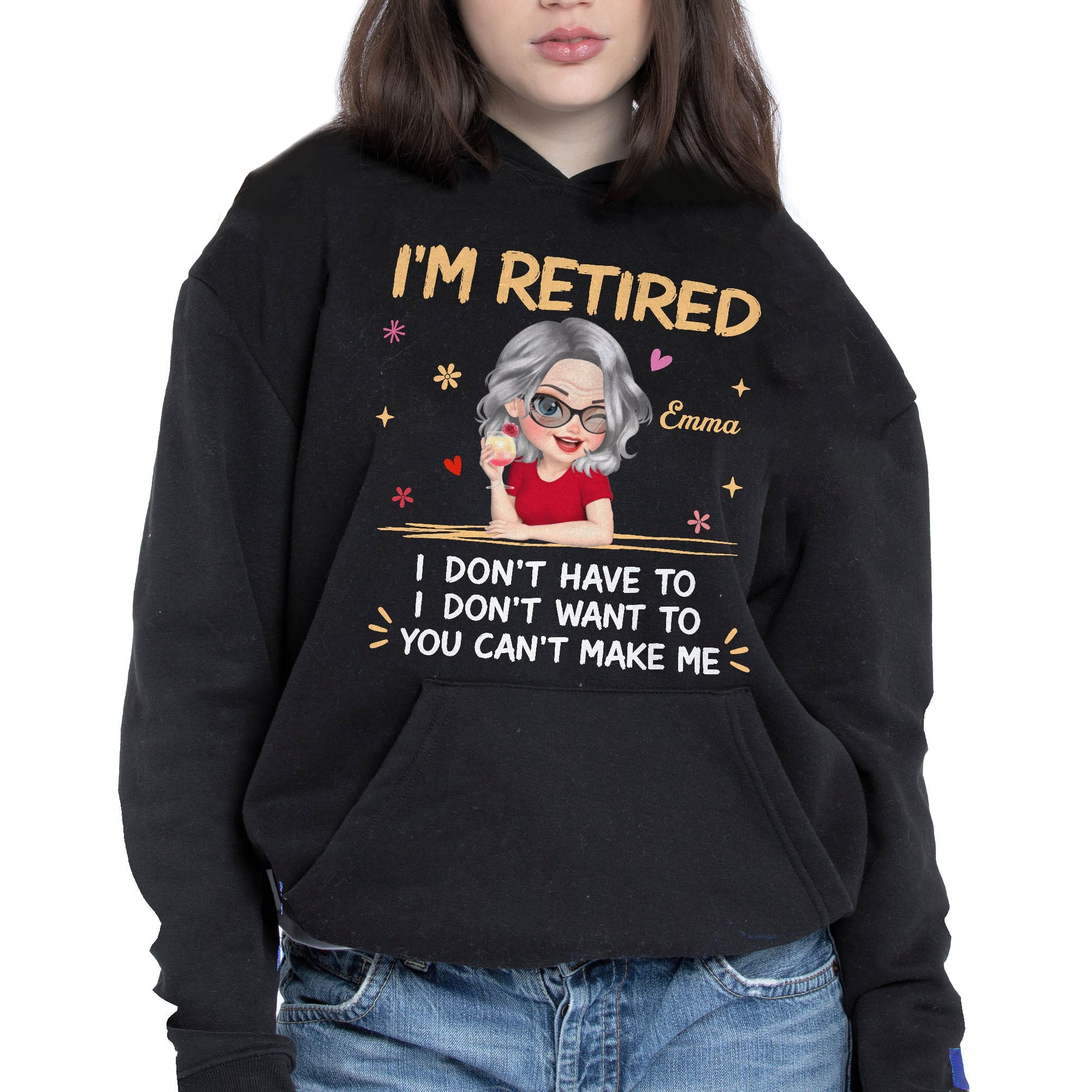 Personalized Retired Woman Hoodie Custom T-shirt Gift Shirt GradoCreations