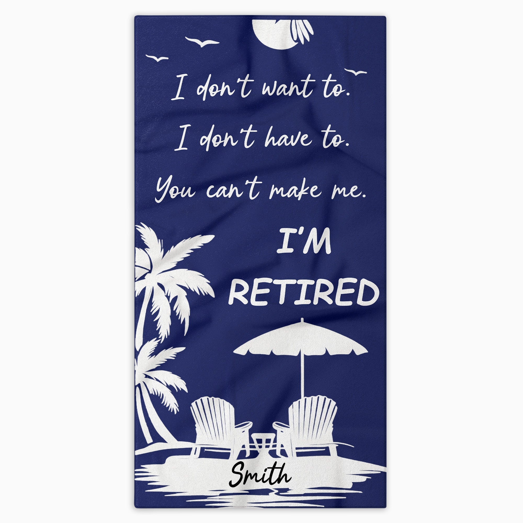 Personalized Microfiber Beach Towel Custom Name Gift for Retirees Beach Towels GradoCreations