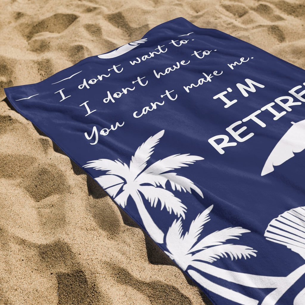 Personalized Microfiber Beach Towel Custom Name Gift for Retirees Beach Towels GradoCreations