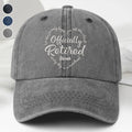 Personalized Denim Cap Custom Heart Typography Gift for Retirement Washed Denim Cap GradoCreations