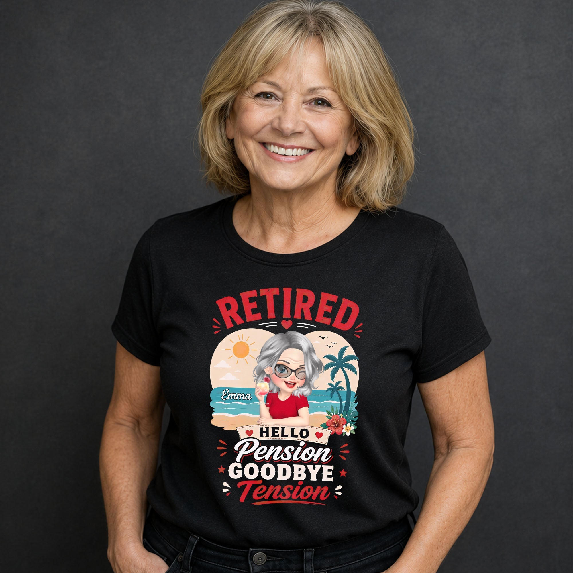 Personalized Retirement T-Shirt Hoodie Beach Life Gift for Her Shirt GradoCreations