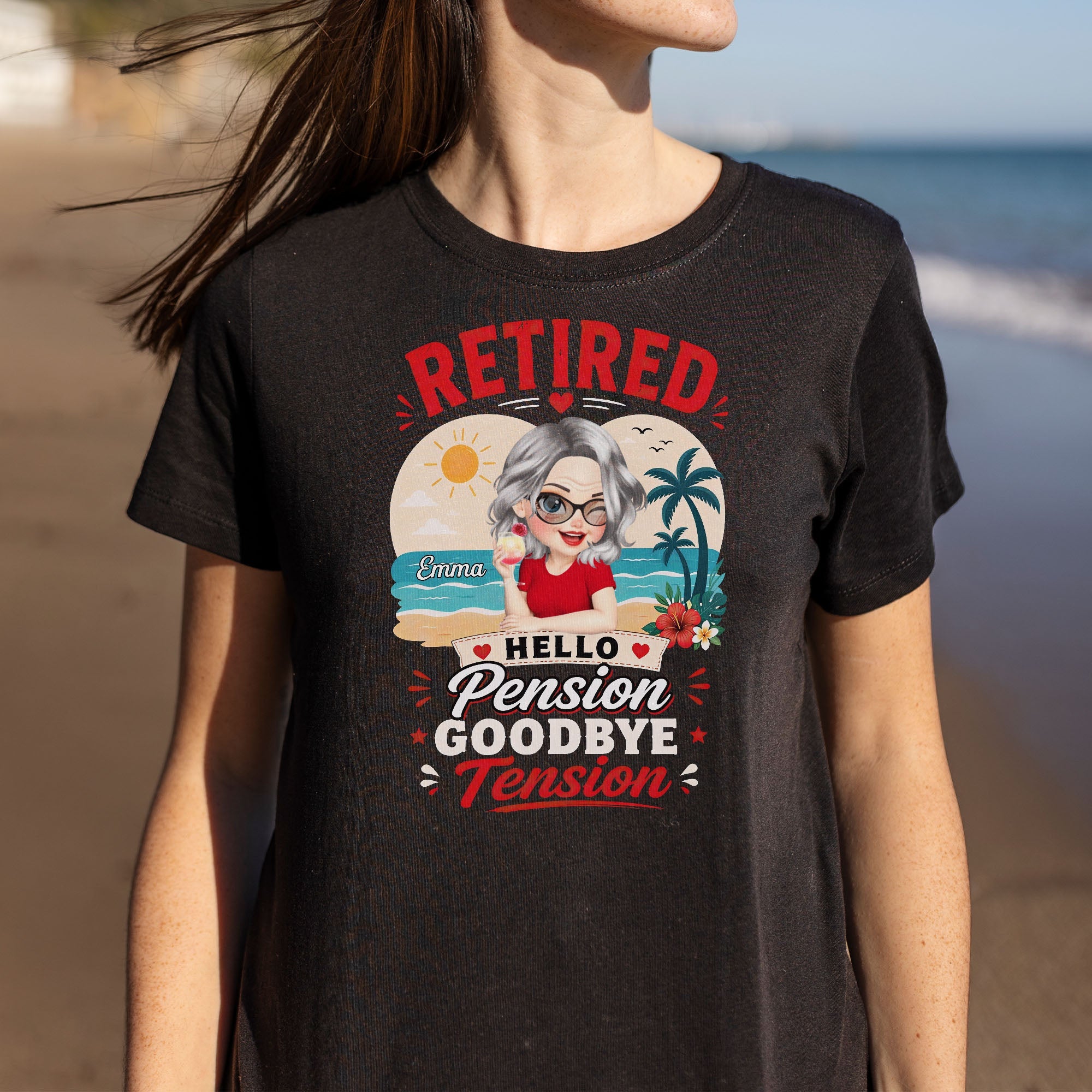 Personalized Retirement T-Shirt Hoodie Beach Life Gift for Her Shirt GradoCreations