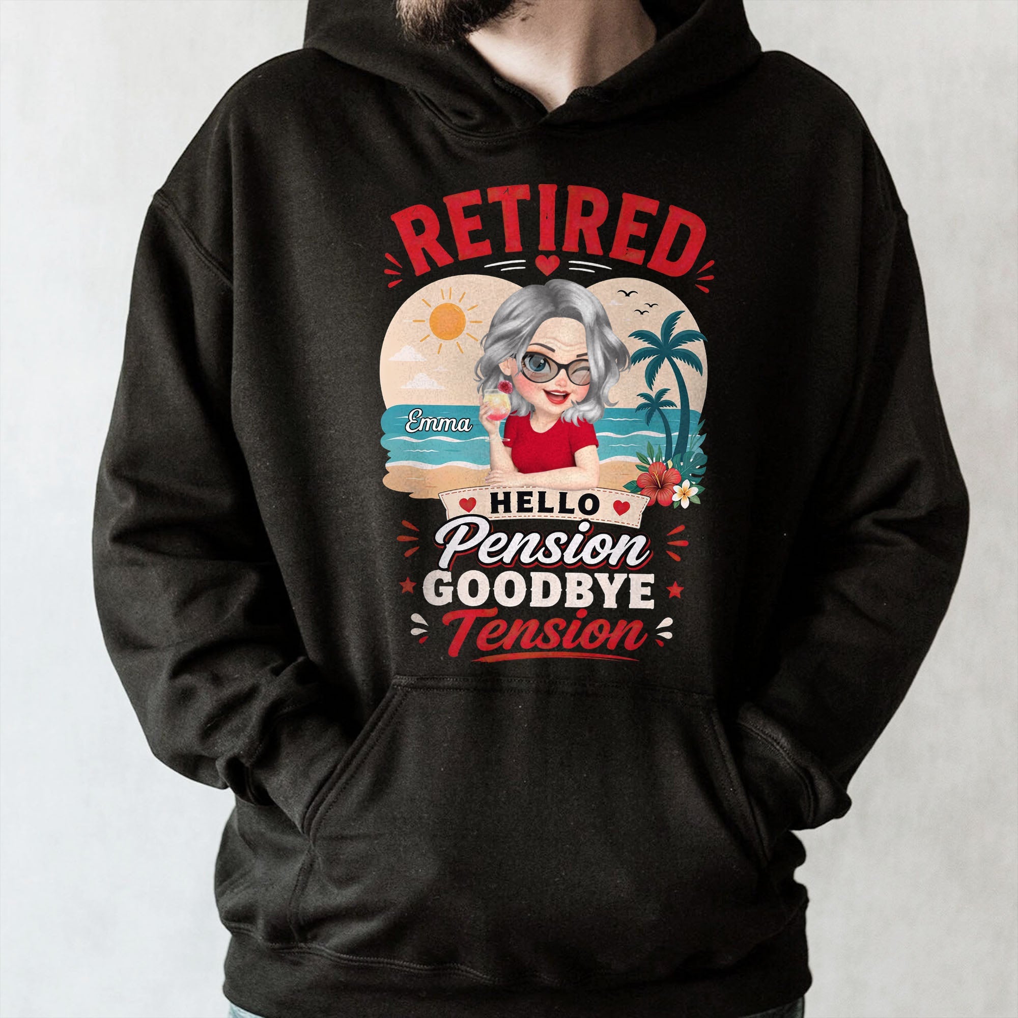 Personalized Retirement T-Shirt Hoodie Beach Life Gift for Her Shirt GradoCreations
