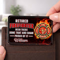 Personalized Aluminum Wallet Card for Retired Firefighter Gift