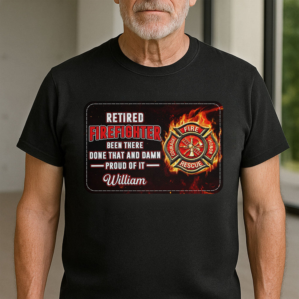 Personalized Retired Firefighter T-Shirt Custom Name Gift Shirt GradoCreations
