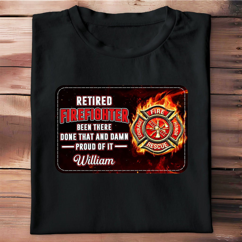 Personalized Retired Firefighter T-Shirt Custom Name Gift Shirt GradoCreations