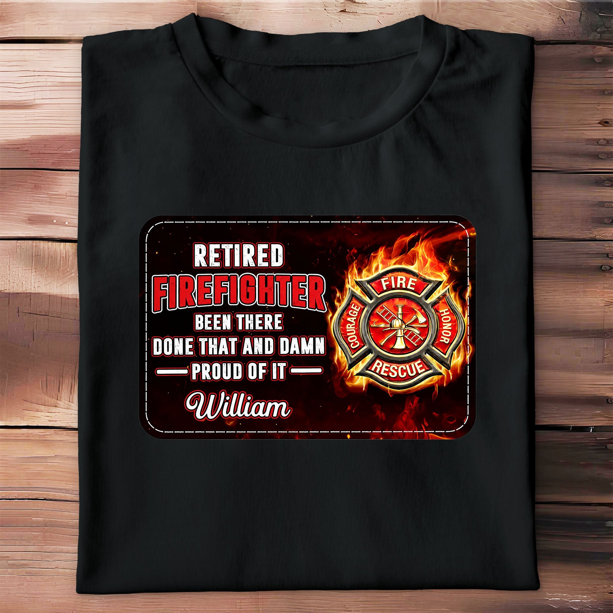 Personalized Retired Firefighter T-Shirt Custom Name Gift Shirt GradoCreations