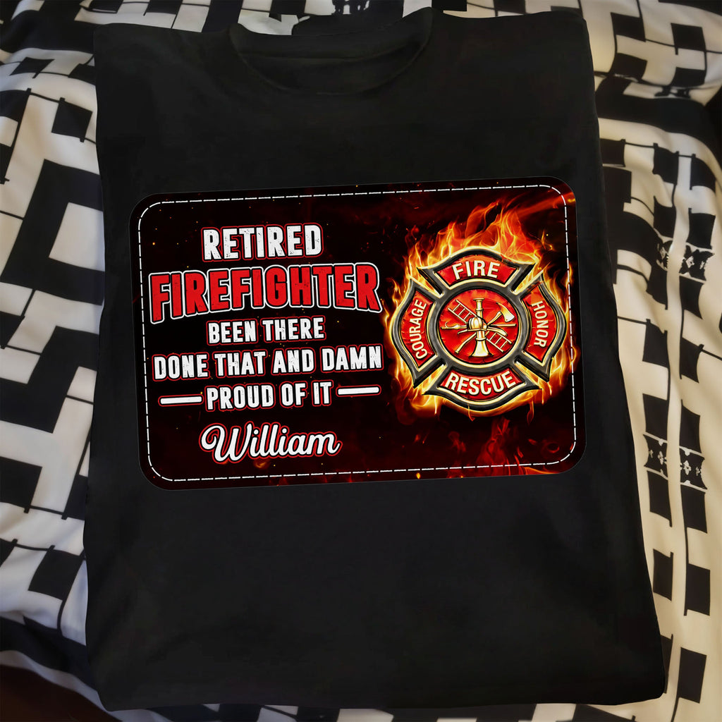 Personalized Retired Firefighter T-Shirt Custom Name Gift Shirt GradoCreations