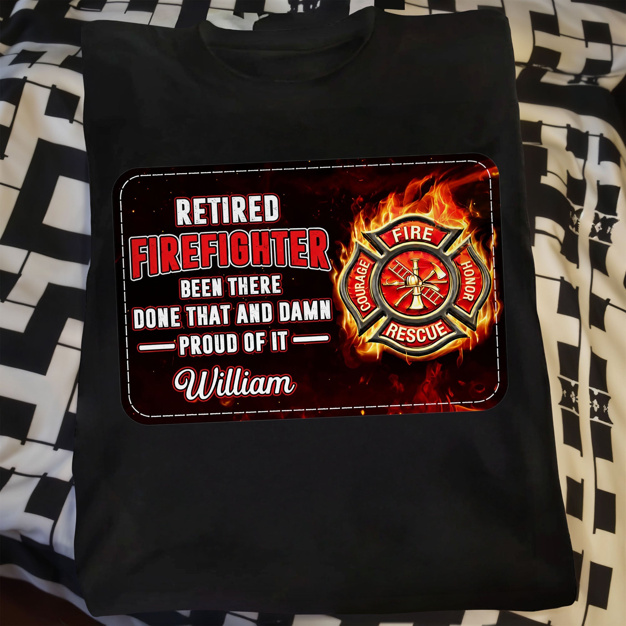 Personalized Retired Firefighter T-Shirt Custom Name Gift Shirt GradoCreations