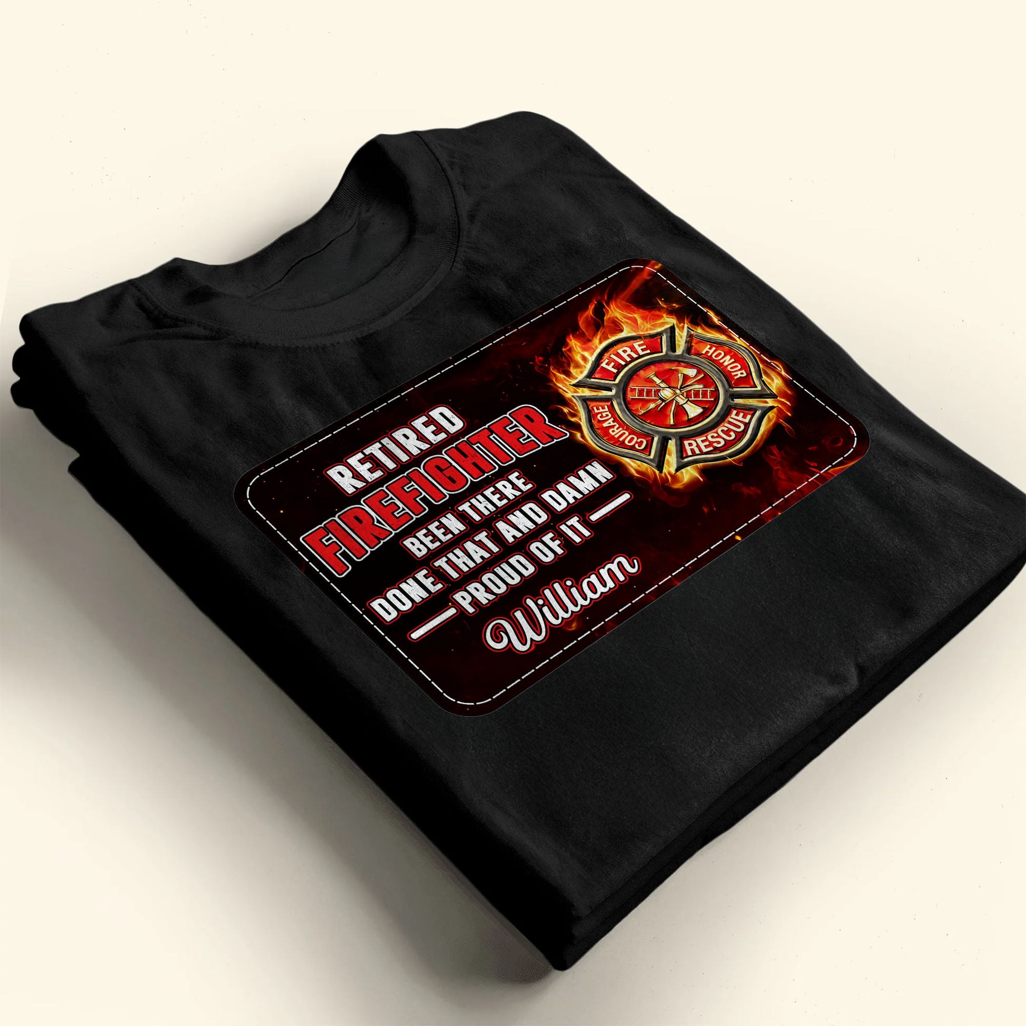 Personalized Retired Firefighter T-Shirt Custom Name Gift Shirt GradoCreations