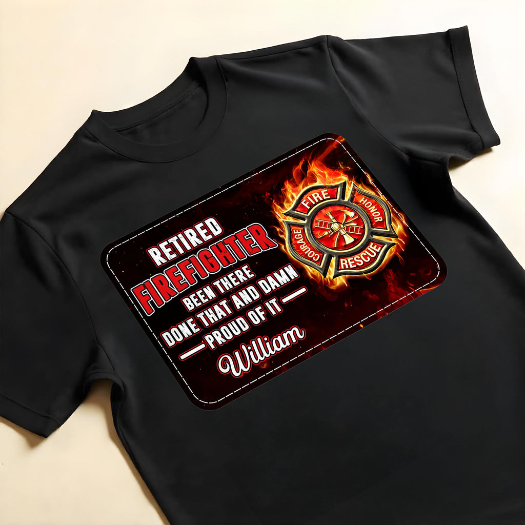 Personalized Retired Firefighter T-Shirt Custom Name Gift Shirt GradoCreations