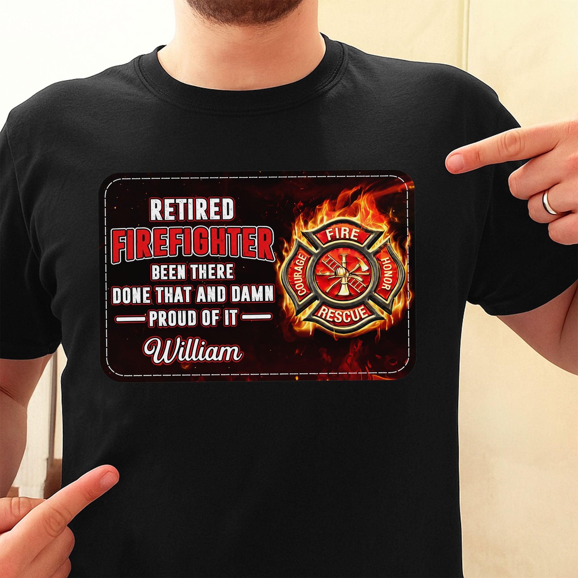 Personalized Retired Firefighter T-Shirt Custom Name Gift Shirt GradoCreations