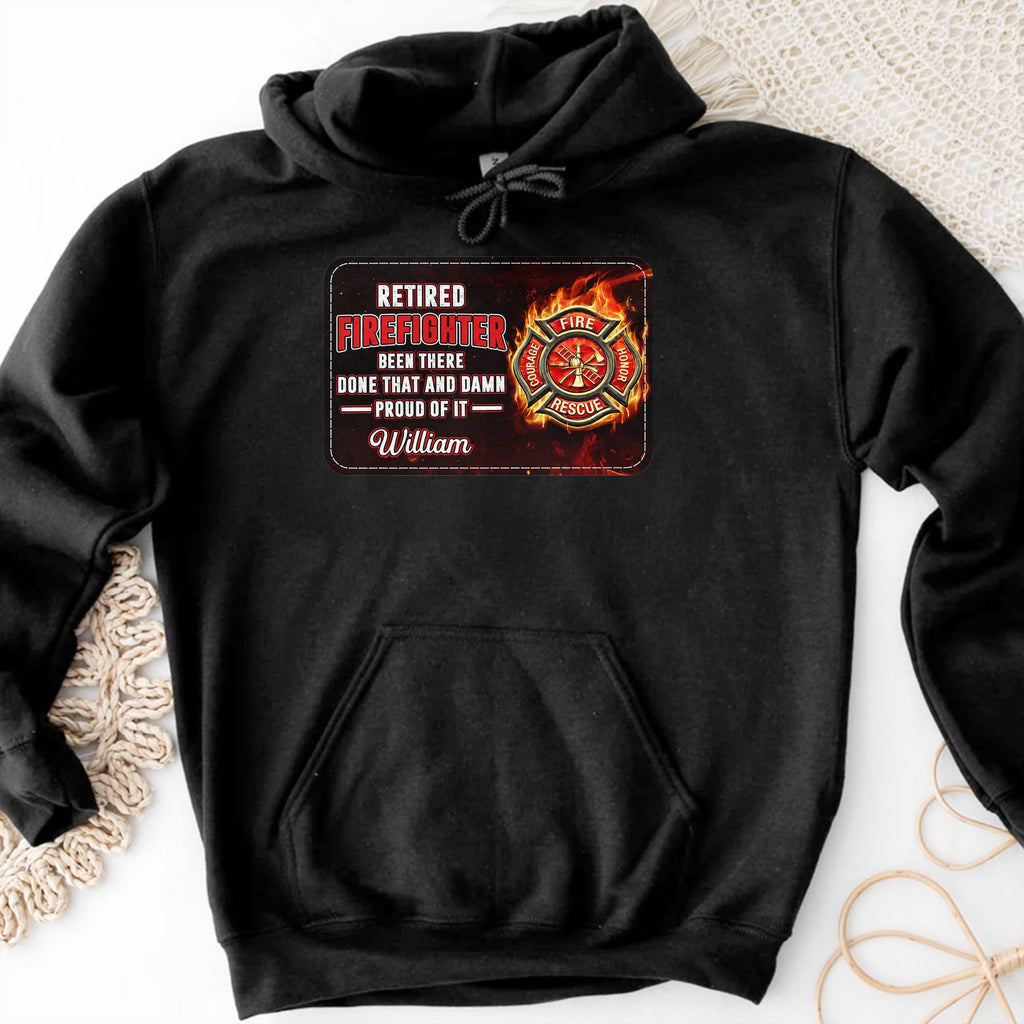 Personalized Retired Firefighter T-Shirt Custom Name Gift Shirt GradoCreations