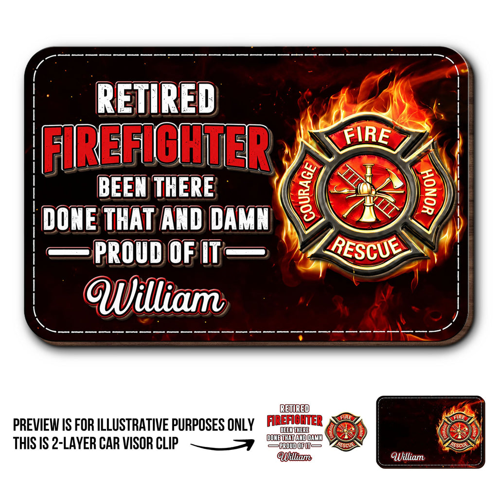 Personalized Car Visor Clip Retired Firefighter Gift Idea Car Visor Clip GradoCreations