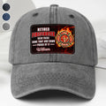 Personalized Washed Denim Cap Custom Name Gift for Retired Firefighter Washed Denim Cap GradoCreations
