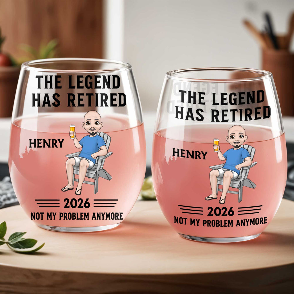 Personalized Stemless Wine Glass Custom Name Gift for Retirement Wine Glasses GradoCreations