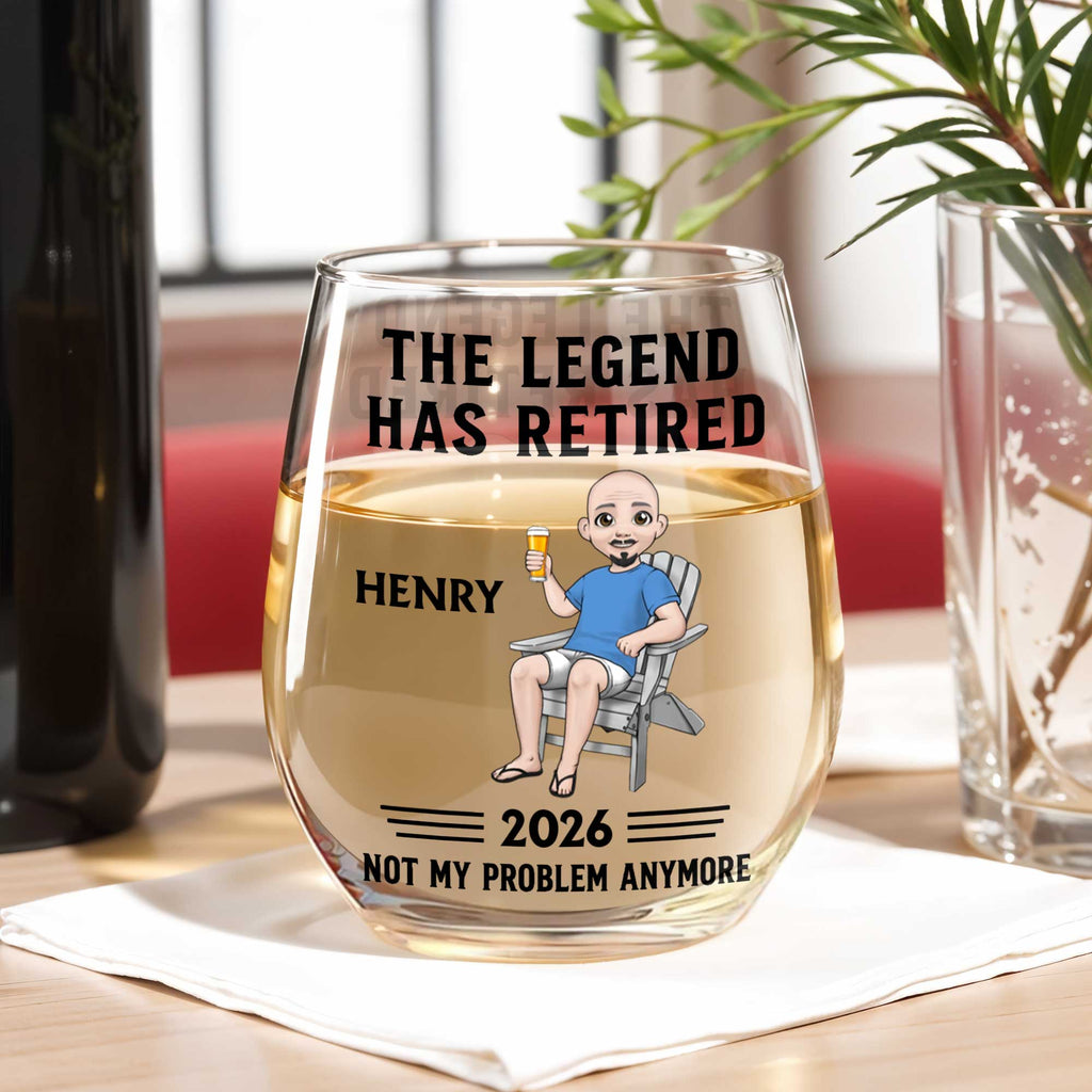 Personalized Stemless Wine Glass Custom Name Gift for Retirement Wine Glasses GradoCreations