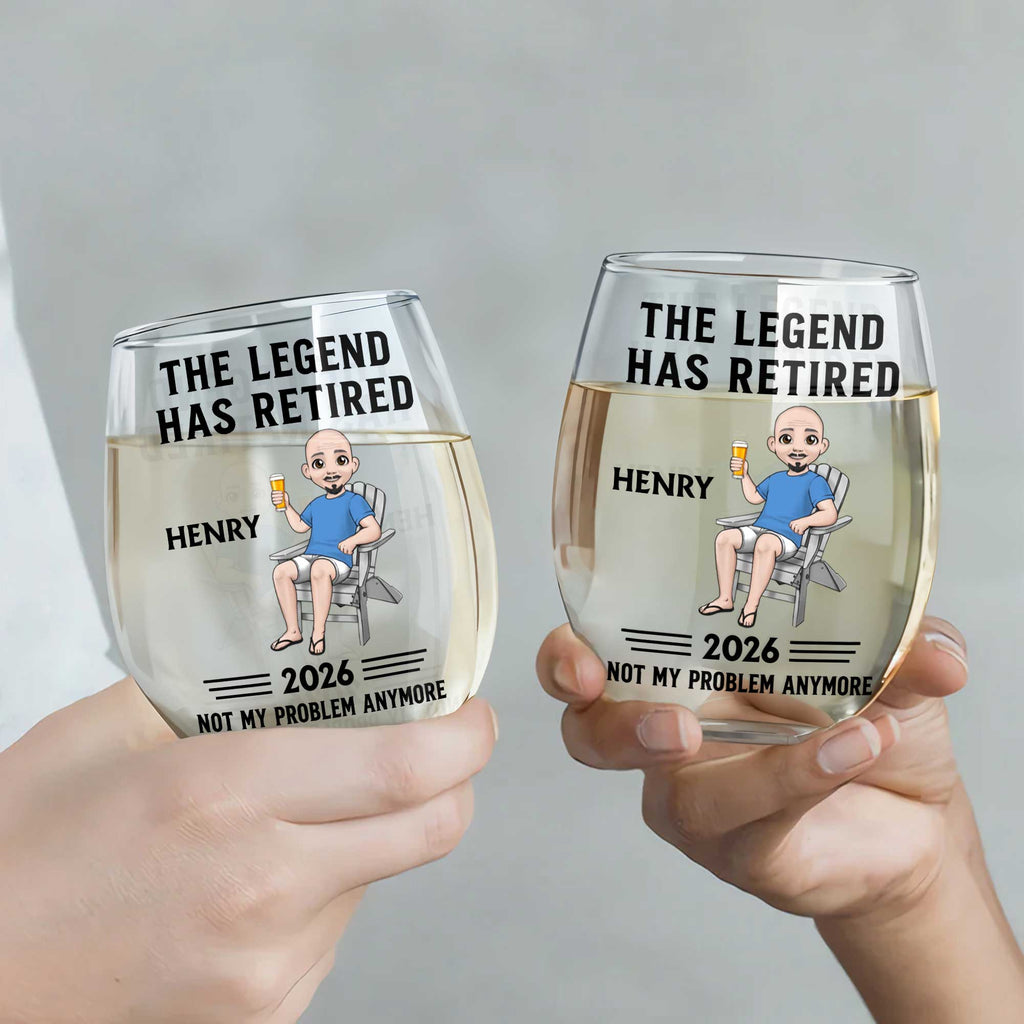 Personalized Stemless Wine Glass Custom Name Gift for Retirement Wine Glasses GradoCreations