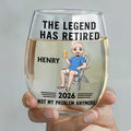 Personalized Stemless Wine Glass Custom Name Gift for Retirement Wine Glasses GradoCreations