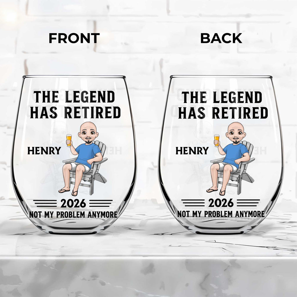 Personalized Stemless Wine Glass Custom Name Gift for Retirement Wine Glasses GradoCreations