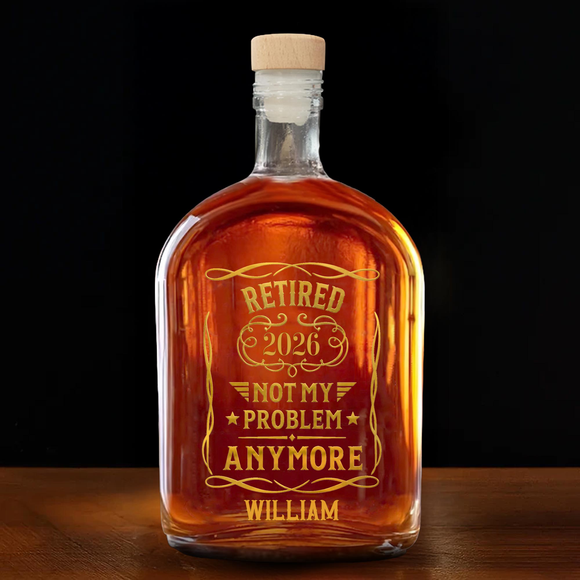 Personalized Whiskey Bottle Custom Name Gift for Dad Retirement Whiskey Bottle GradoCreations