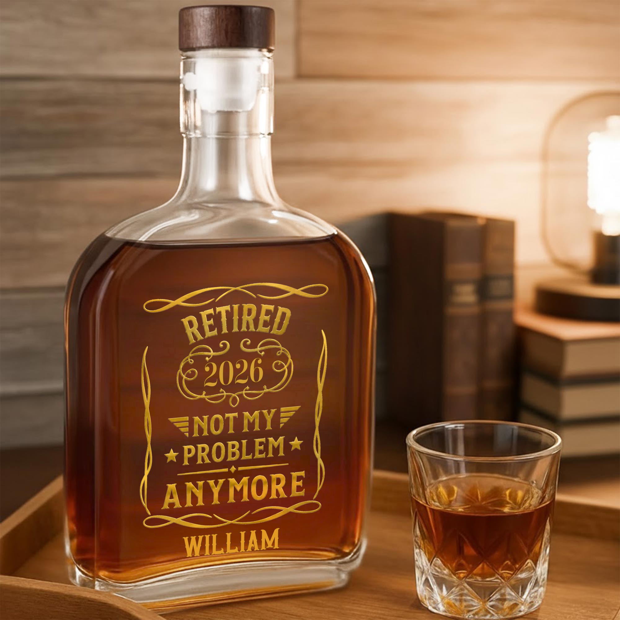 Personalized Whiskey Bottle Custom Name Gift for Dad Retirement Whiskey Bottle GradoCreations