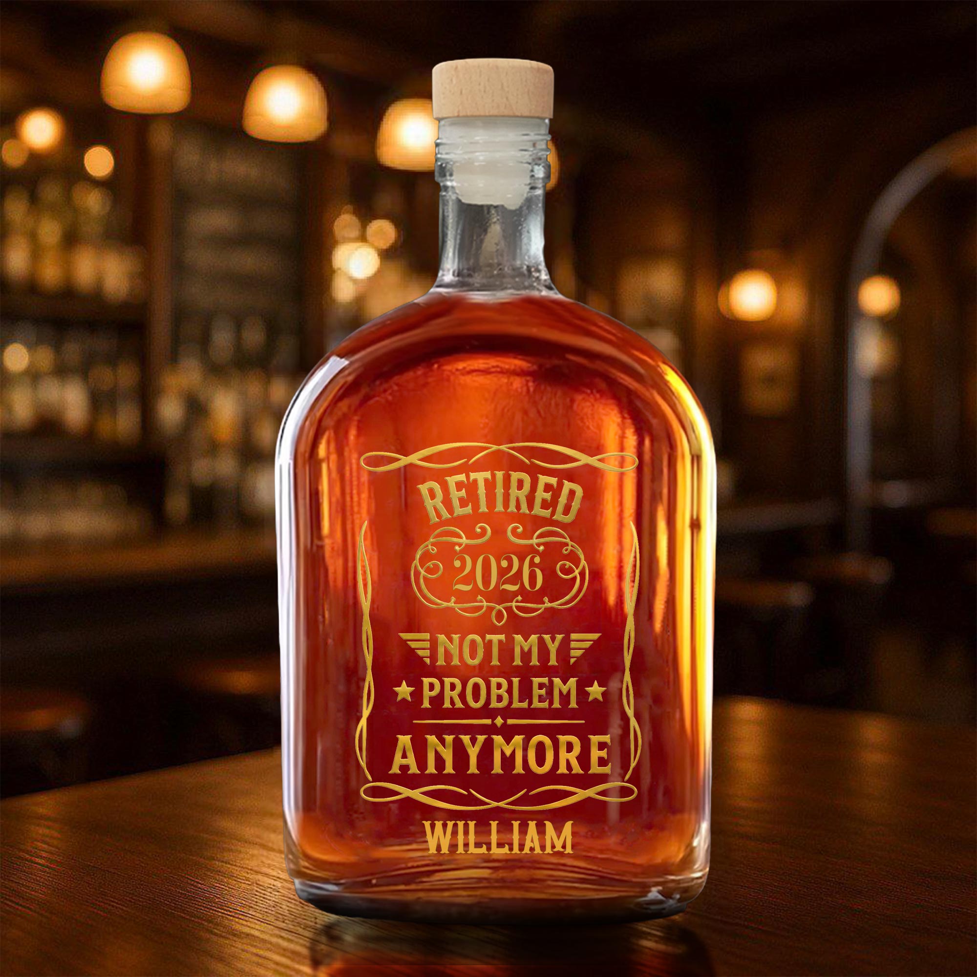 Personalized Whiskey Bottle Custom Name Gift for Dad Retirement Whiskey Bottle GradoCreations