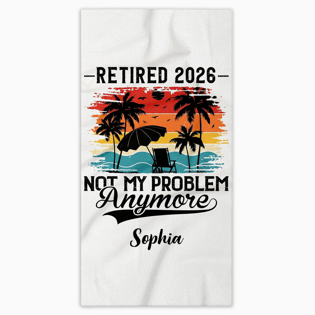 Personalized Funny Beach Towel Custom Name Gift for Retirement Beach Towels GradoCreations