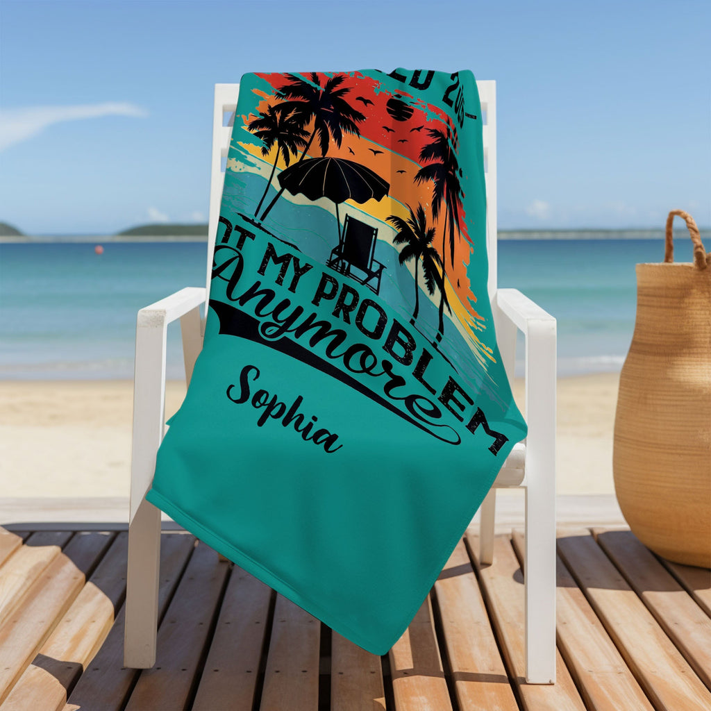 Personalized Funny Beach Towel Custom Name Gift for Retirement Beach Towels GradoCreations