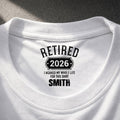 Personalized Retirement T-Shirt Custom Year Gift for Dad Basic Shirt, Print inside back collar GradoCreations