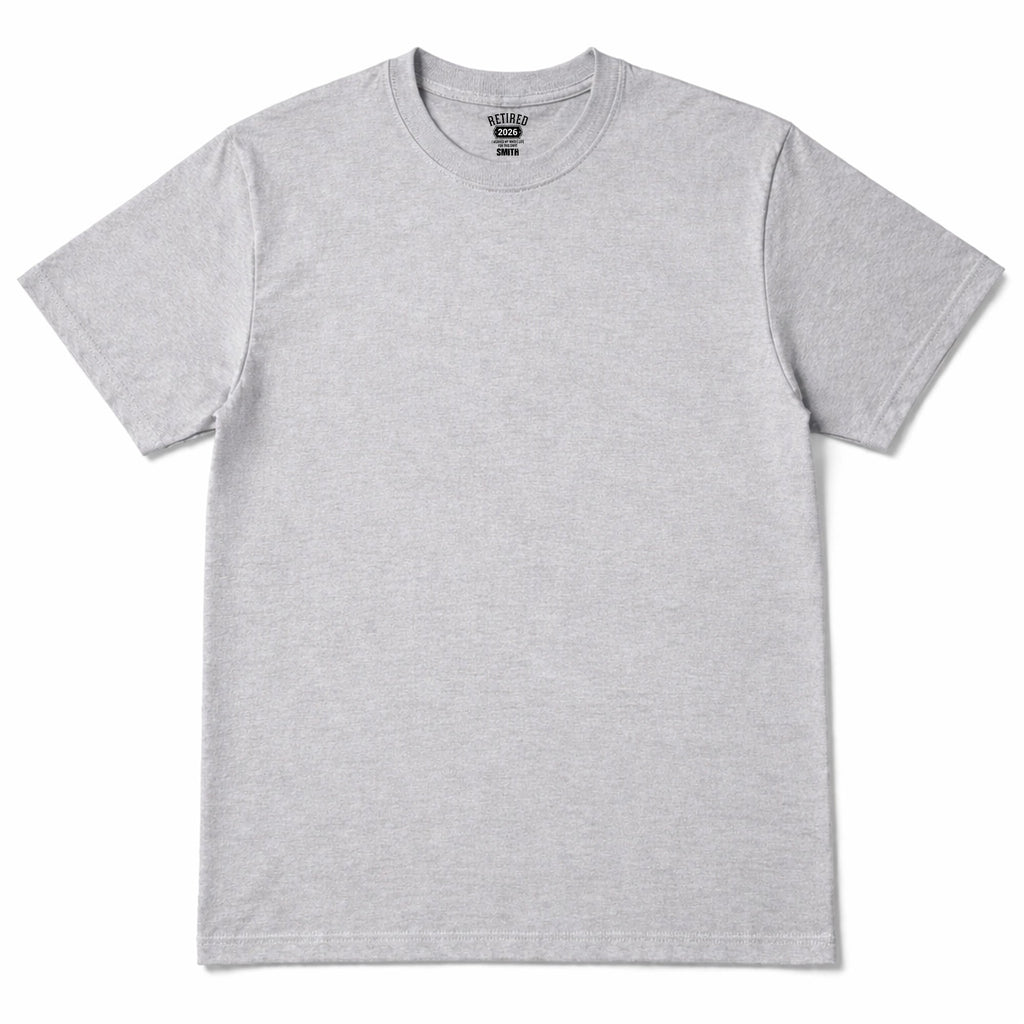Personalized Retirement T-Shirt Custom Year Gift for Dad Basic Shirt, Print inside back collar GradoCreations