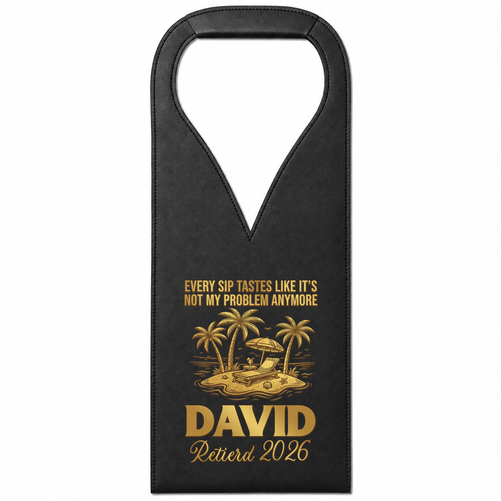 Personalized Leather Wine Bag Custom Name Gift for Retirement Leather Wine Bag GradoCreations