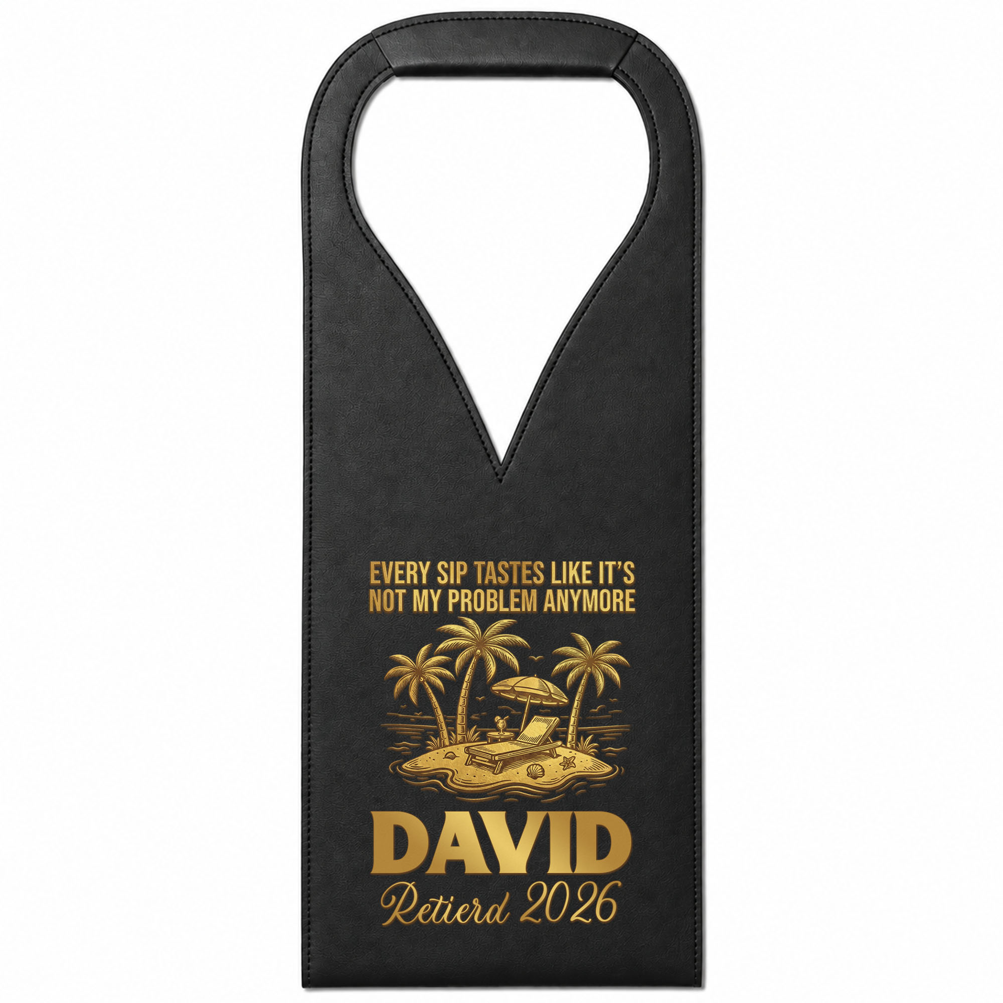 Personalized Leather Wine Bag Custom Name Gift for Retirement Leather Wine Bag GradoCreations
