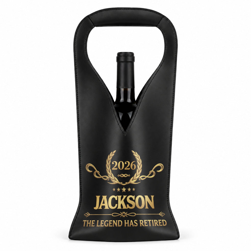 Personalized Leather Wine Bag Custom Name Gift for Retirement Leather Wine Bag GradoCreations
