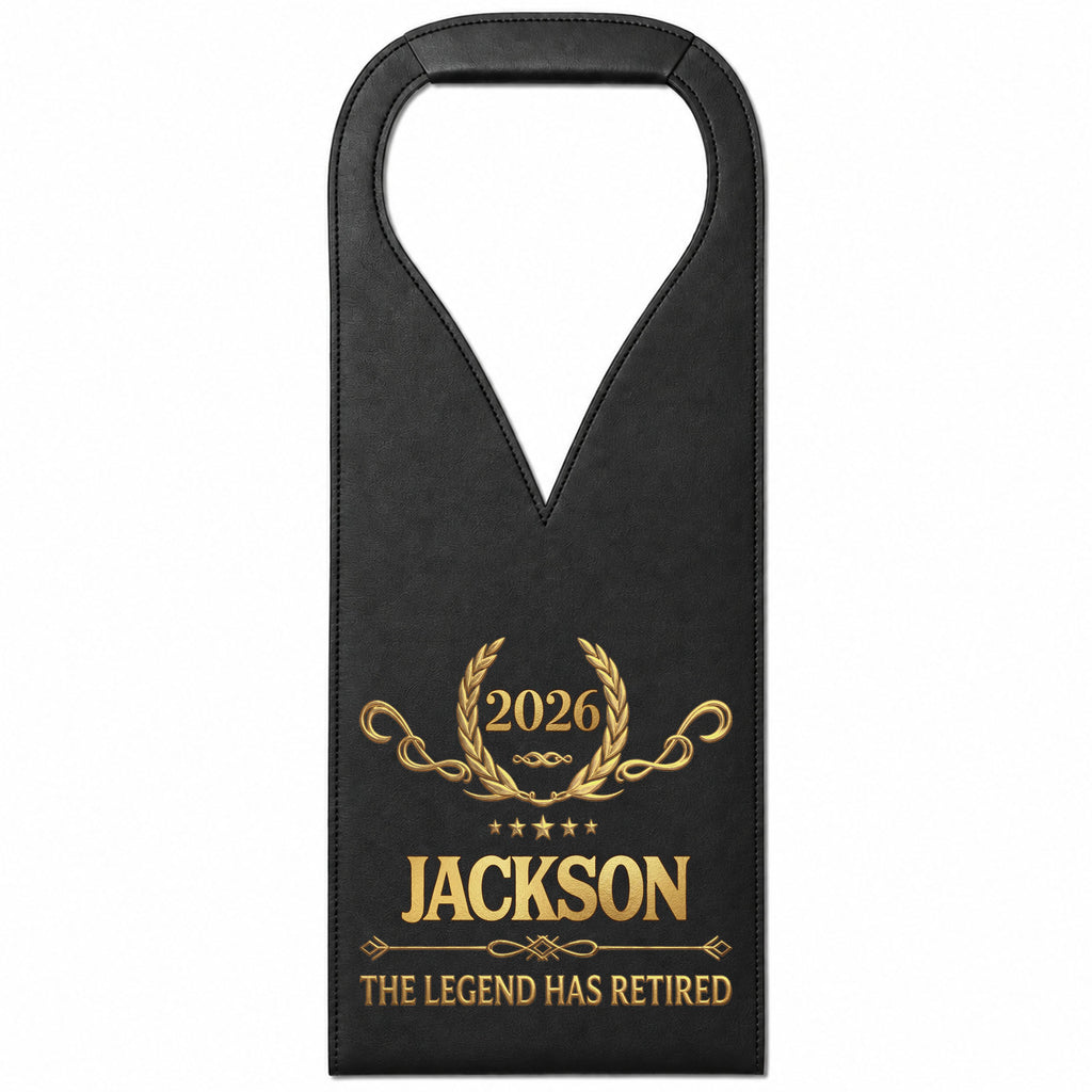 Personalized Leather Wine Bag Custom Name Gift for Retirement Leather Wine Bag GradoCreations