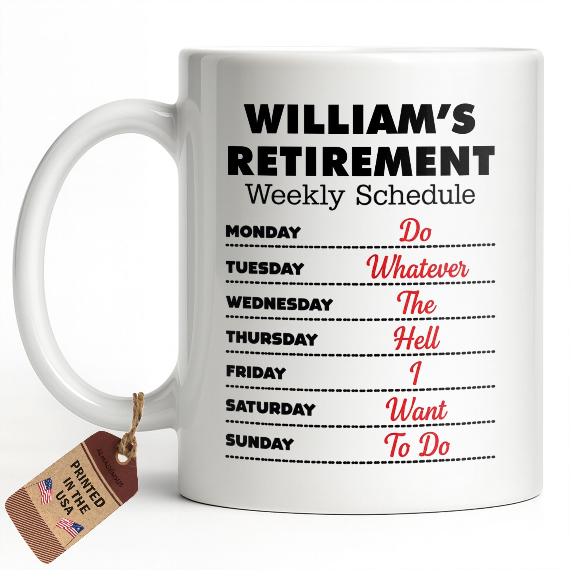 Funny Retirement Coffee Mug Custom Name Gift for Dad Edge-to-edge Mug GradoCreations