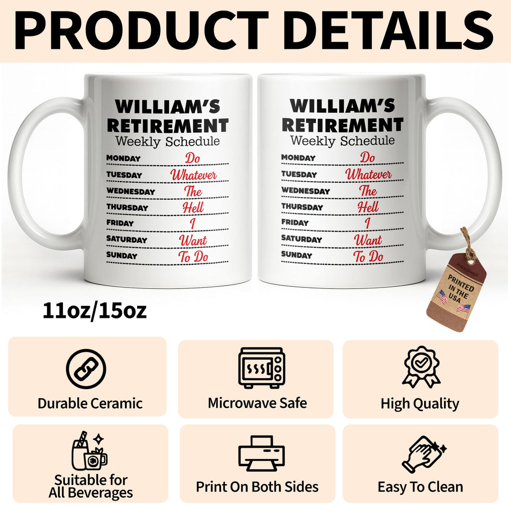 Funny Retirement Coffee Mug Custom Name Gift for Dad Edge-to-edge Mug GradoCreations