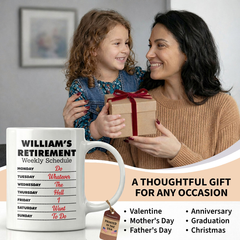 Funny Retirement Coffee Mug Custom Name Gift for Dad Edge-to-edge Mug GradoCreations