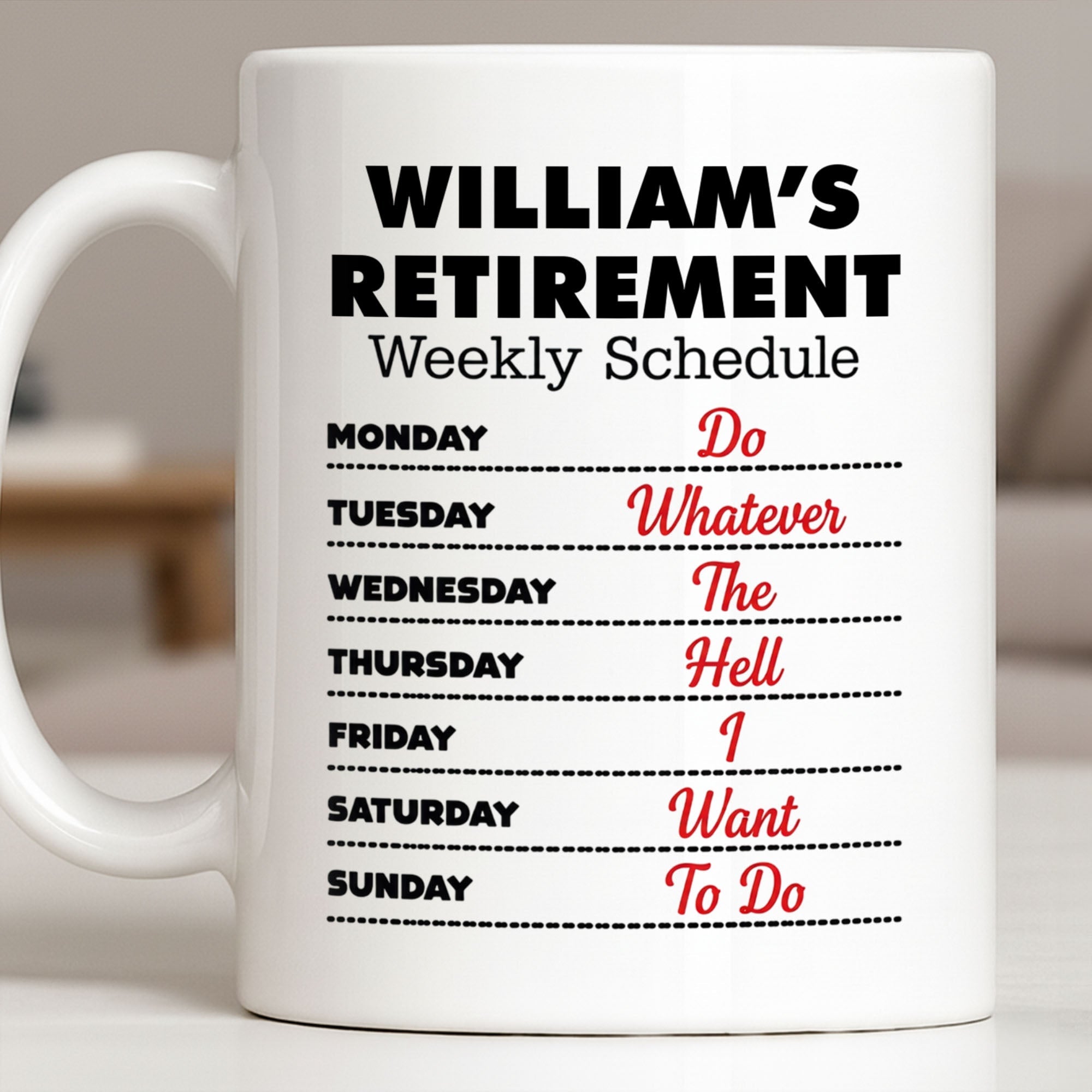 Funny Retirement Coffee Mug Custom Name Gift for Dad Edge-to-edge Mug GradoCreations