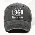 Personalized Vintage Washed Denim Cap Custom Year Gift for Dad Washed Denim Cap GradoCreations