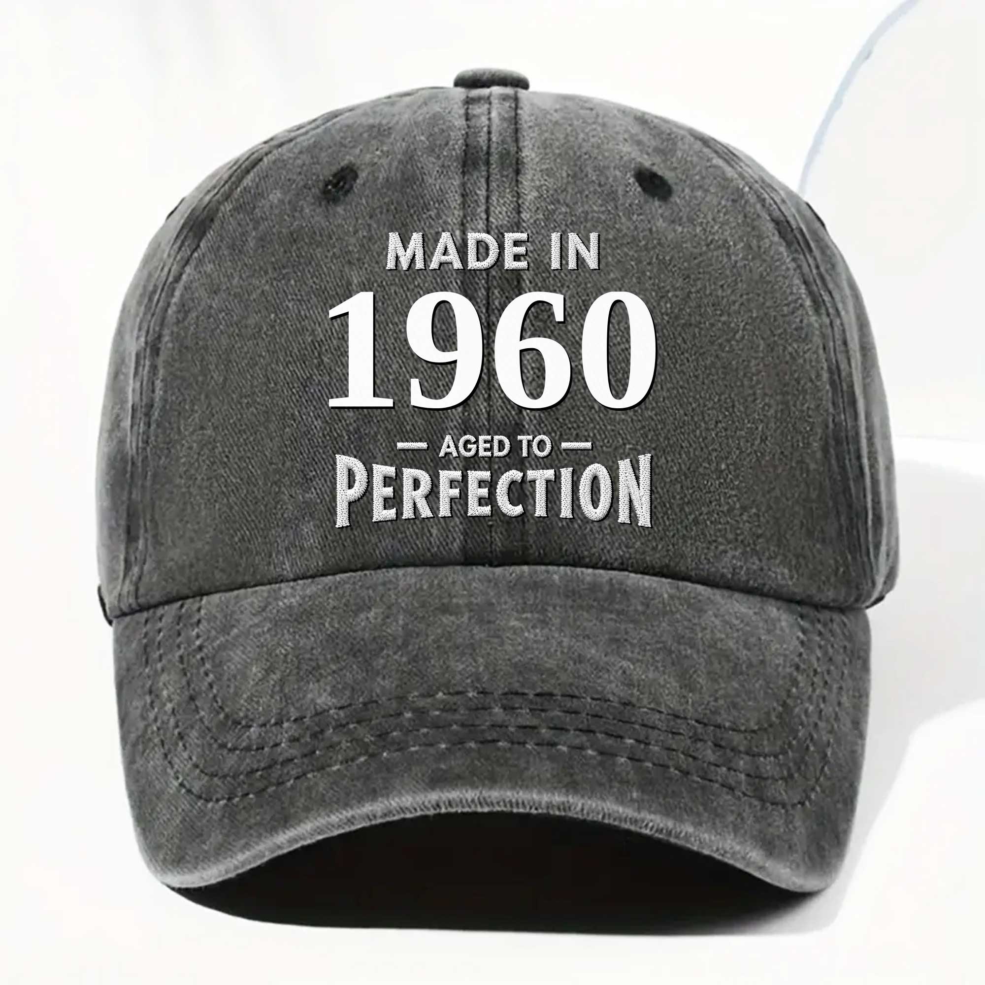 Personalized Vintage Washed Denim Cap Custom Year Gift for Dad Washed Denim Cap GradoCreations
