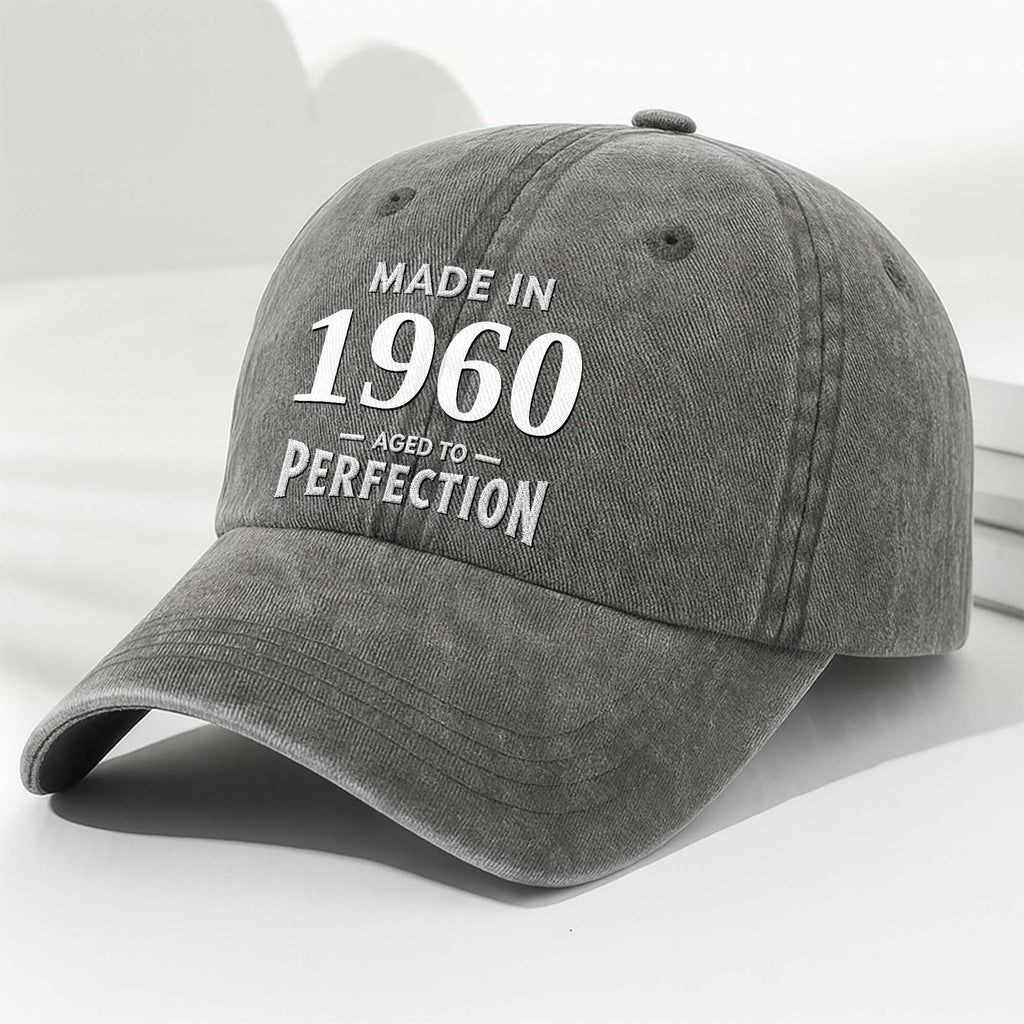 Personalized Vintage Washed Denim Cap Custom Year Gift for Dad Washed Denim Cap GradoCreations
