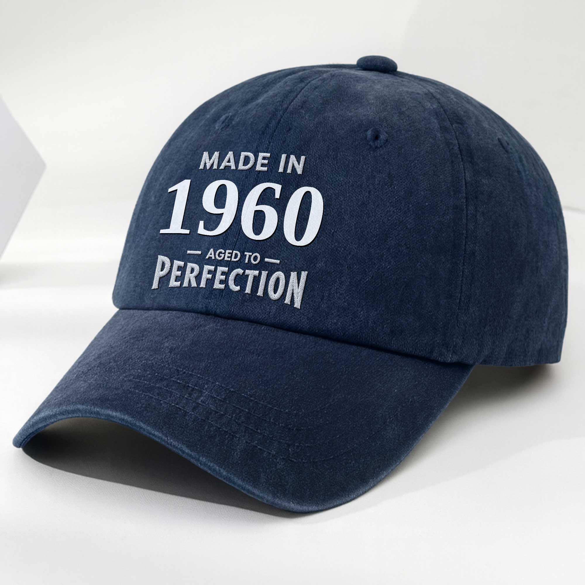 Personalized Vintage Washed Denim Cap Custom Year Gift for Dad Washed Denim Cap GradoCreations
