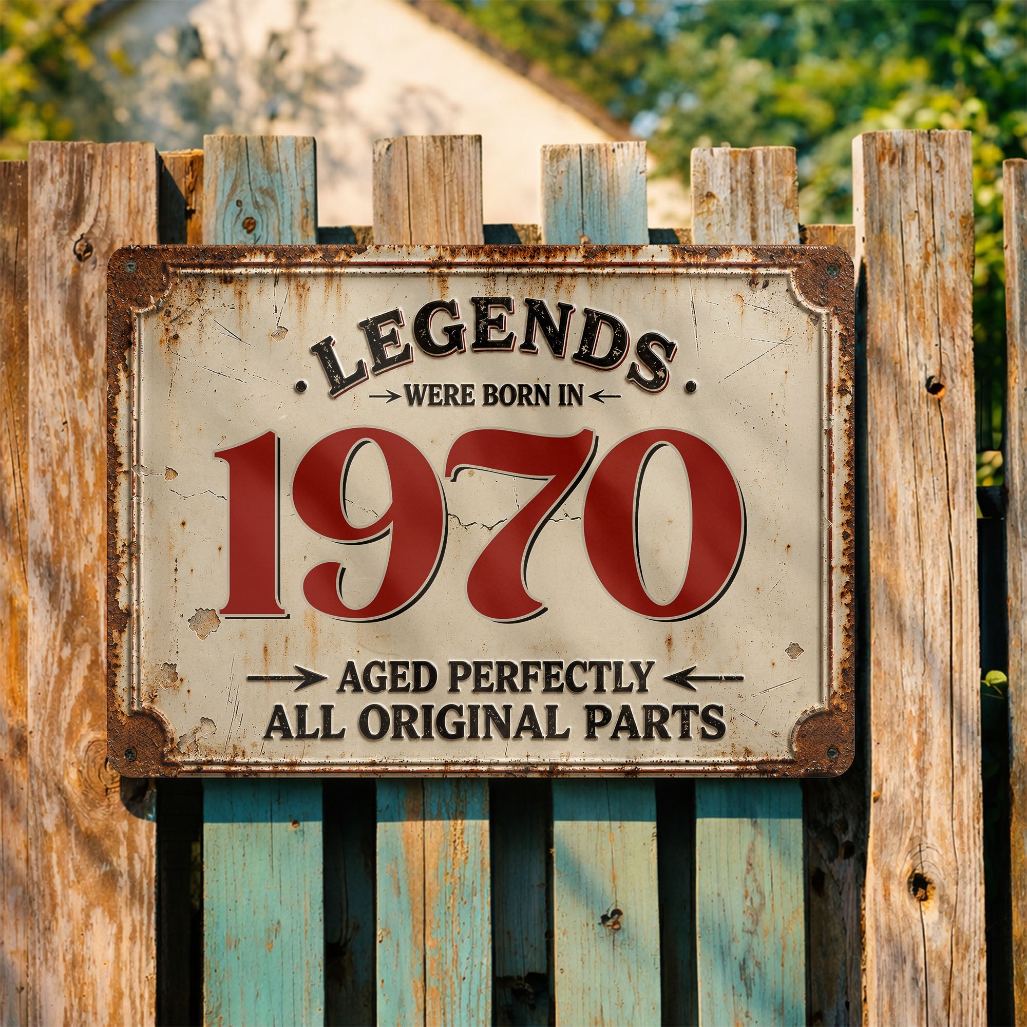 Personalized Vintage Metal Sign Custom Year Gift for Dad Metal Sign GradoCreations