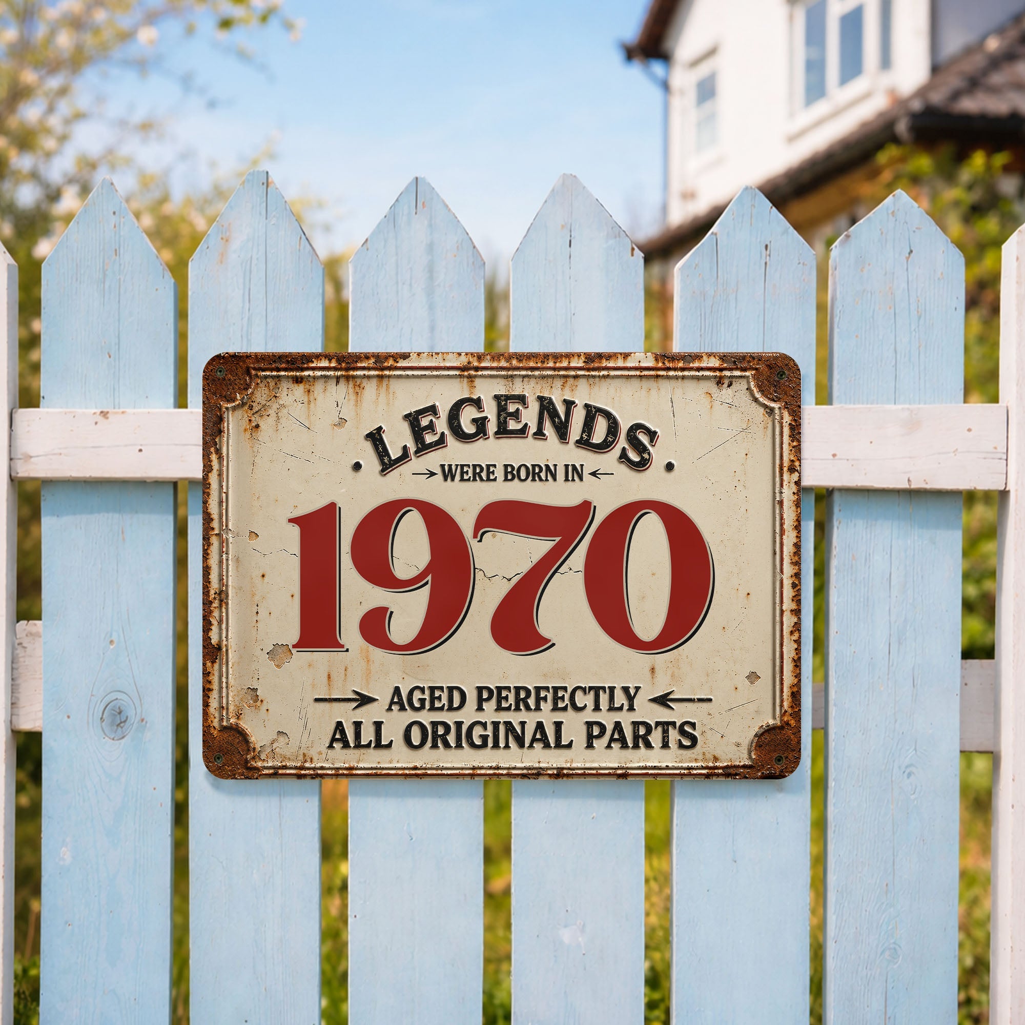 Personalized Vintage Metal Sign Custom Year Gift for Dad Metal Sign GradoCreations